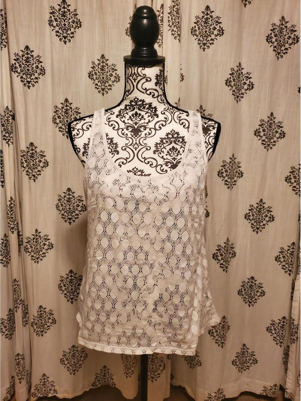 Mossimo White Lace Sleeveless Tank Top